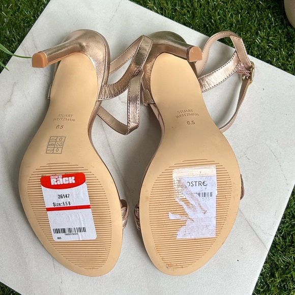 🌷STUART WEITZMAN
DANCER TWISTIE 4” rose gold LEATHER SANDALS SIZE 6.5 like new - Picture 15 of 16